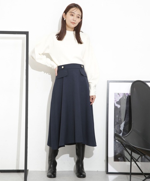 「NANO universe」 長袖ニット FREE ネイビー レディース_画像7