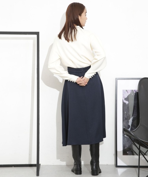 「NANO universe」 長袖ニット FREE ネイビー レディース_画像8