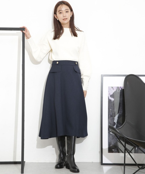 「NANO universe」 長袖ニット FREE ネイビー レディース_画像9