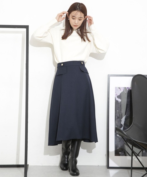 「NANO universe」 長袖ニット FREE ネイビー レディース_画像10