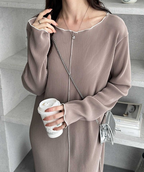 GeeRA（ジーラ） ワンピース 全骨格対応！配色プリーツワンピース