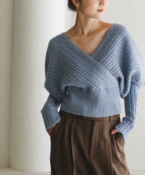 NOBLE ランダムニットプルオーバー NOBLE ランダムニットプルオーバー ランダムリブニットプルオーバー