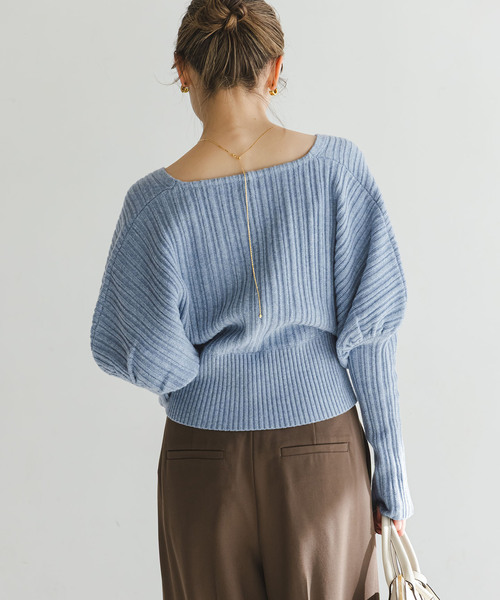 NOBLE ランダムニットプルオーバー NOBLE ランダムニットプルオーバー ランダムリブニットプルオーバー