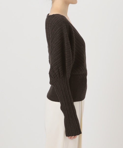 NOBLE（ノーブル） ニット セーター カシュクールランダムリブニット