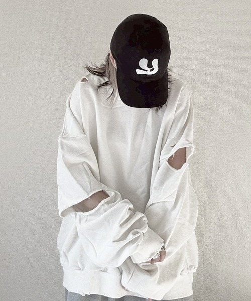 トレーナー/スウェット yaca YACA（ヤーカ） トレーナー スウェット Cutting Damage Sweat