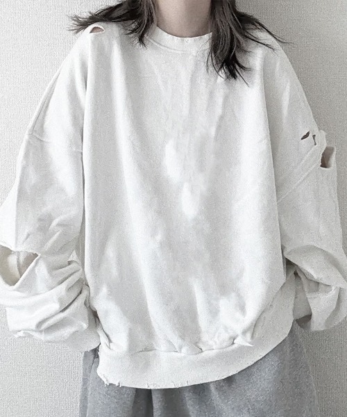 トレーナー/スウェット yaca YACA（ヤーカ） トレーナー スウェット Cutting Damage Sweat