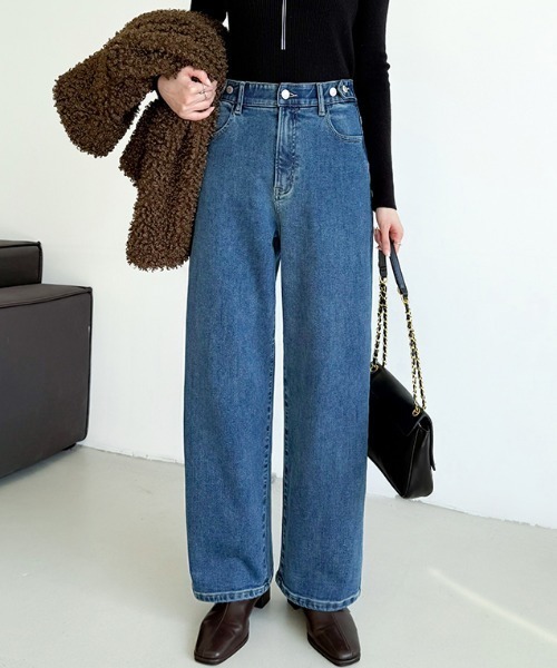 COCOMOMO ワイドパンツ ジーンズ デニム デニムパンツ 「楽 革 命」裏