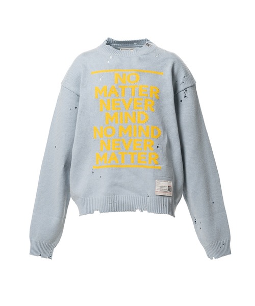 セーター ニット Message Jacquard Knit Sweater メンズの画像