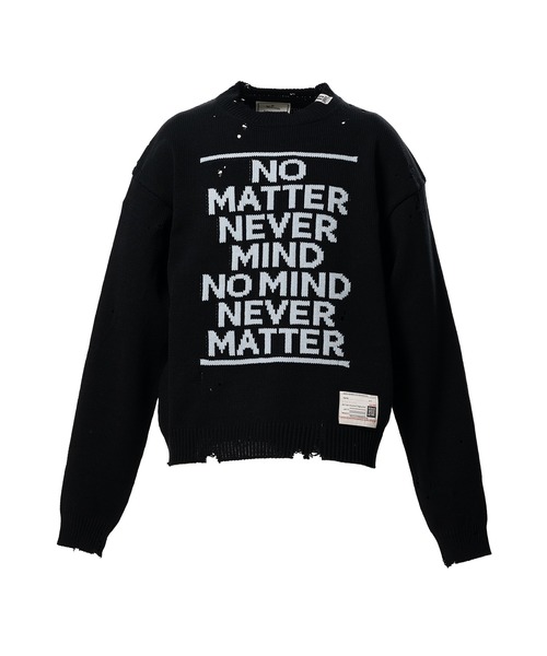 セーター ニット Message Jacquard Knit Sweater メンズの画像