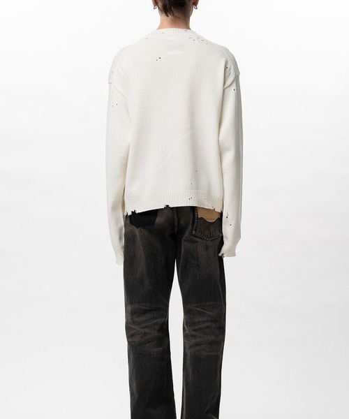 セーター ニット Message Jacquard Knit Sweater メンズの画像