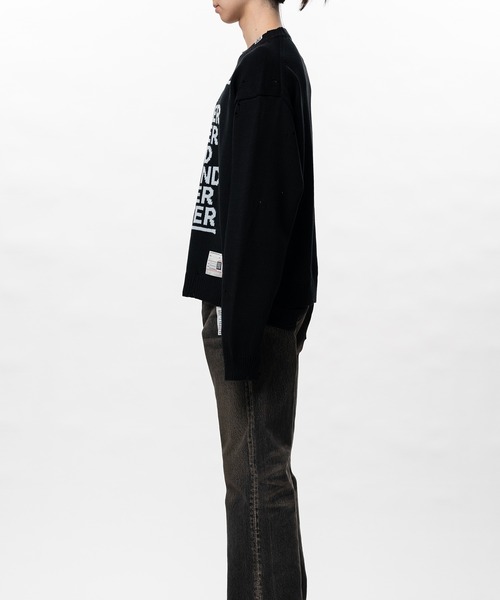 セーター ニット Message Jacquard Knit Sweater メンズの画像