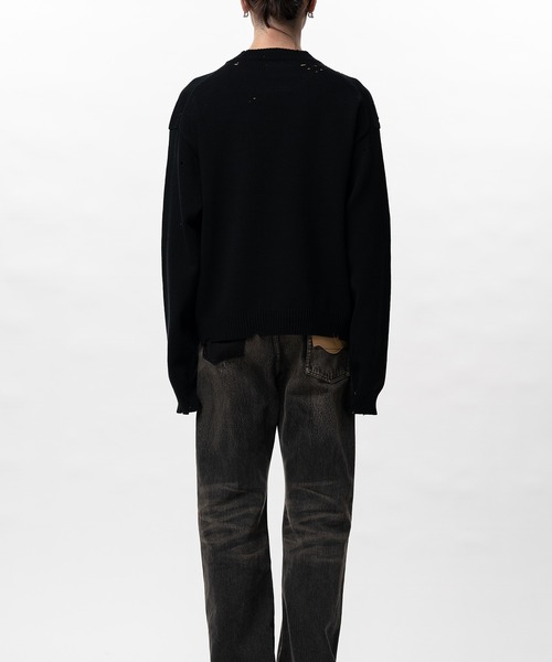 セーター ニット Message Jacquard Knit Sweater メンズの画像