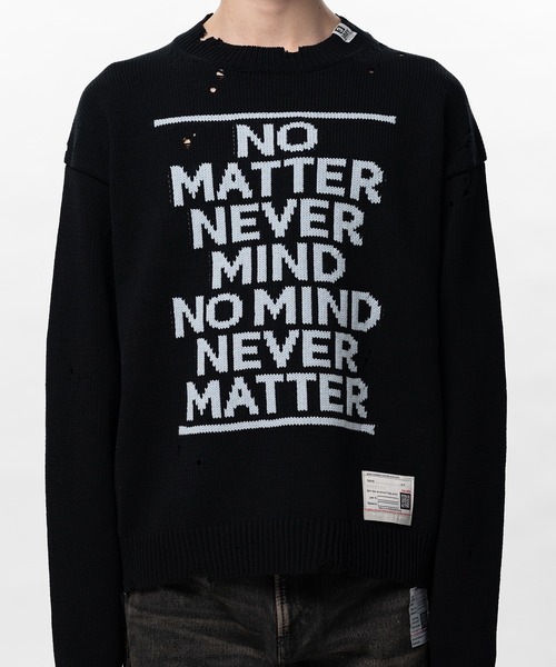 セーター ニット Message Jacquard Knit Sweater メンズの画像