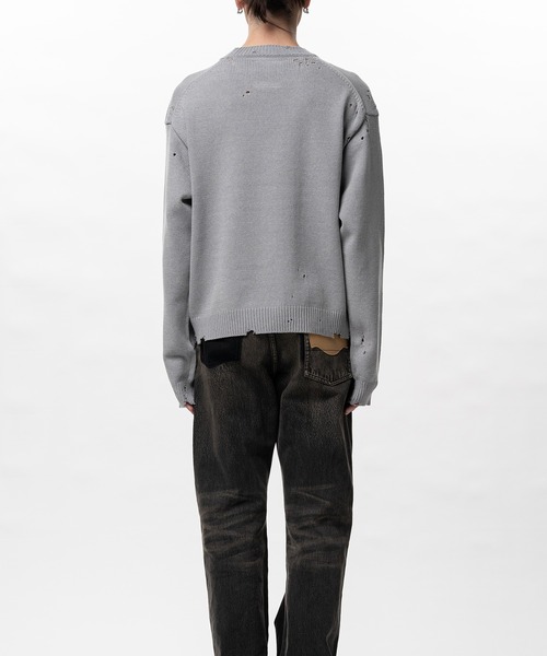 セーター ニット Message Jacquard Knit Sweater メンズの画像