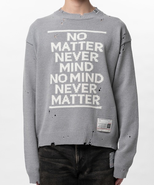 セーター ニット Message Jacquard Knit Sweater メンズの画像