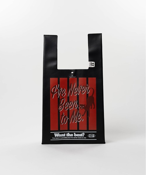 ショルダーバッグ Cat Print Leather Shopping Bag メンズの画像