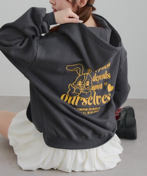 【新品】レディースパーカー バニーパーカー うさぎのパーカー ANOTHER BRANCH OLIVE des OLIVE パーカー うさぎZIPUPパーカー