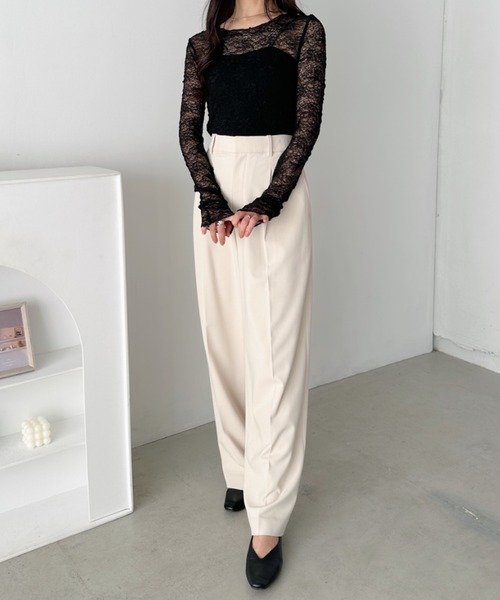 CLEA tシャツ 総レースシアー長袖トップス レディース : ZOZOTOWN