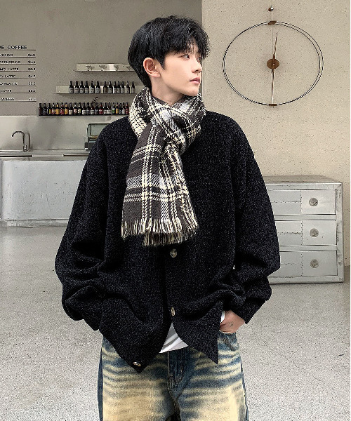 「neos」 ニットカーディガン X-LARGE ホワイト メンズ_画像4