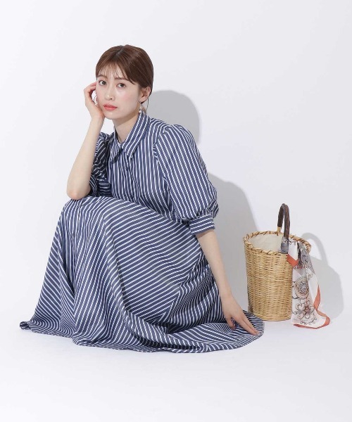 「AND COUTURE」 シャツワンピース MEDIUM オレンジ レディース_画像5