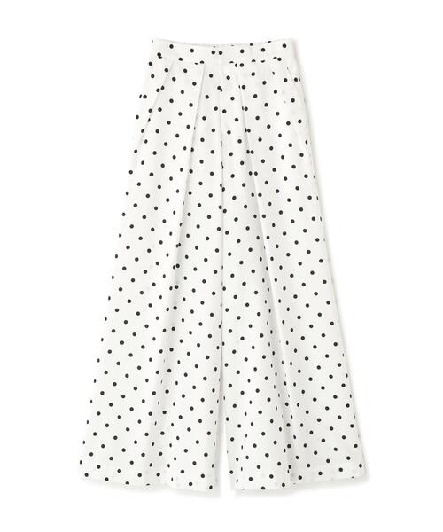 ワイドパンツ パンツ タックプリーツフレアパンツ レディースの画像