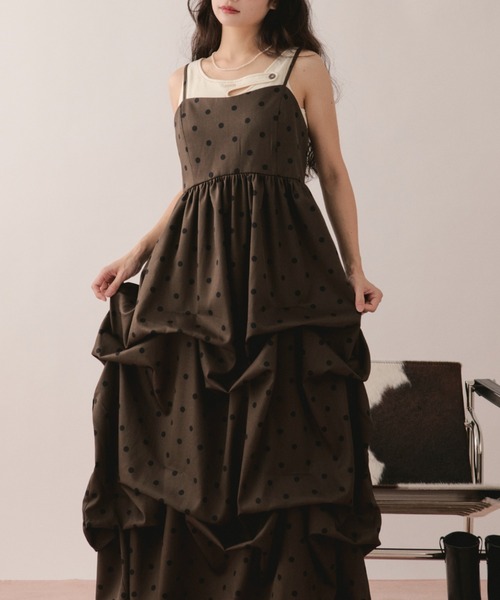 タグ付き loin nuit tuck volume cami onepiece loin nuit ワンピース tuck volume cami onepiece / タックボリューム