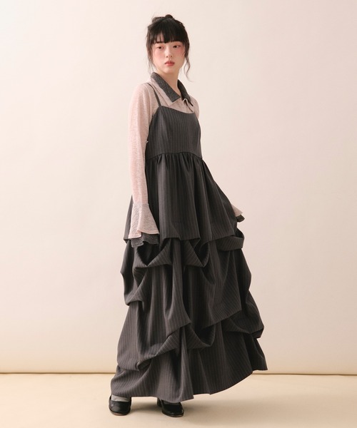 ワンピース tuck volume cami onepiece / タックボリュームキャミワンピースの画像