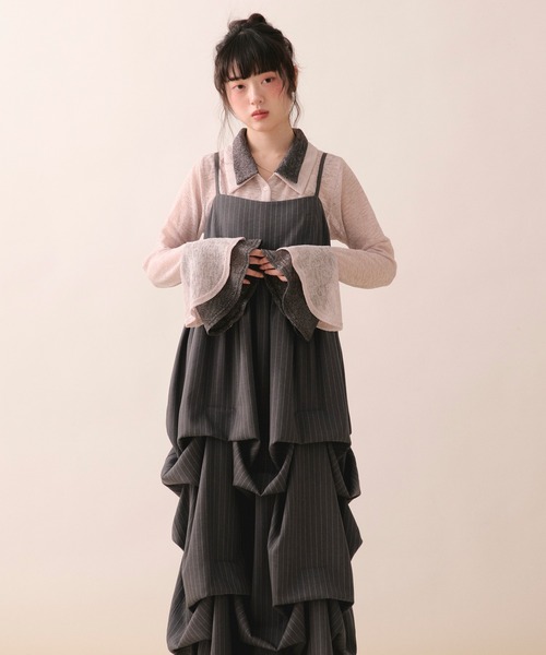 ワンピース tuck volume cami onepiece / タックボリュームキャミワンピースの画像