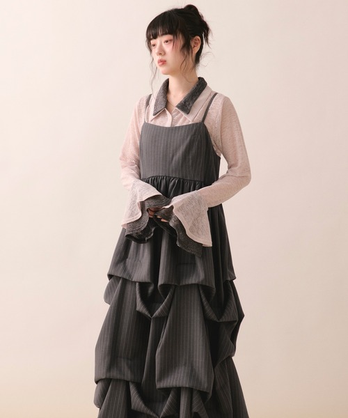ワンピース tuck volume cami onepiece / タックボリュームキャミワンピースの画像