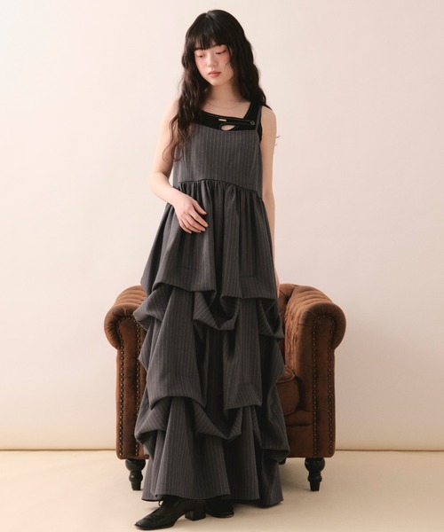 ワンピース tuck volume cami onepiece / タックボリュームキャミワンピースの画像