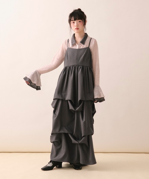 ワンピース tuck volume cami onepiece / タックボリュームキャミワンピースの画像