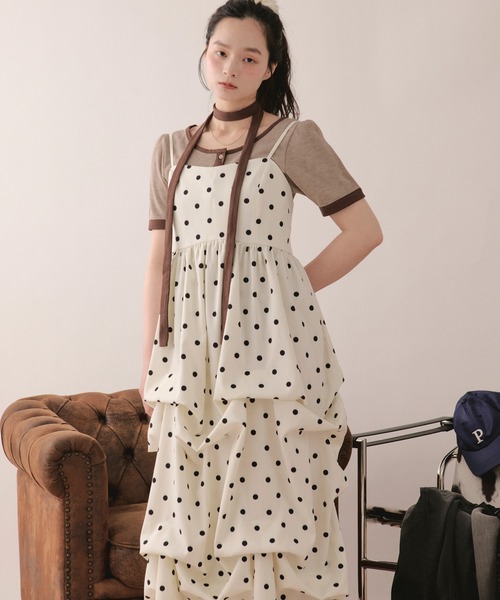 loin nuit ワンピース tuck volume cami onepiece / タックボリューム