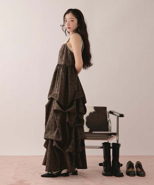 loin nuit ワンピース tuck volume cami onepiece / タックボリューム