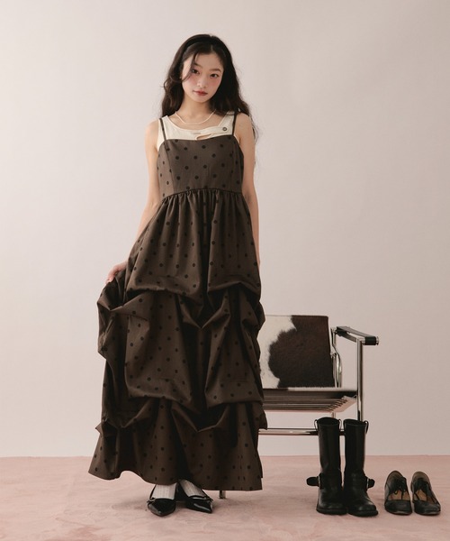 loin nuit ワンピース tuck volume cami onepiece / タックボリューム