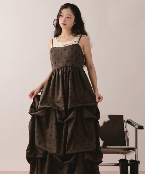 loin nuit ワンピース tuck volume cami onepiece / タックボリューム