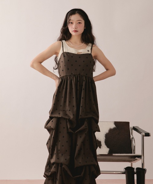 loin nuit ワンピース tuck volume cami onepiece / タックボリューム