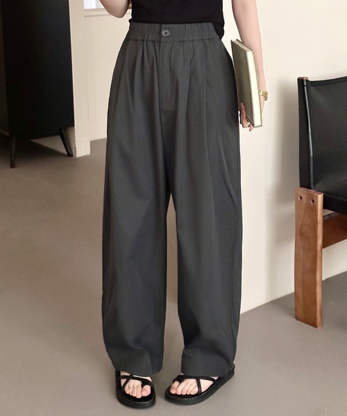DAY CLOSET ワイドパンツ パンツ 「ボタン・ファスナー付きゴム