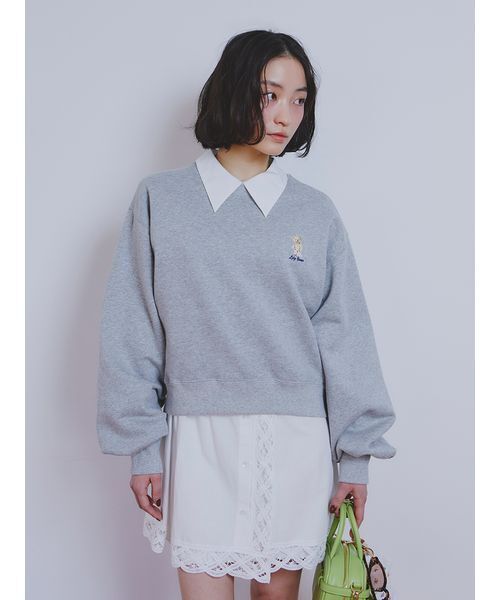 「LILY BROWN」 スウェットカットソー 0 グレー レディース_画像3