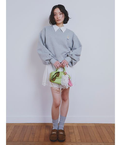 「LILY BROWN」 スウェットカットソー 0 グレー レディース_画像4
