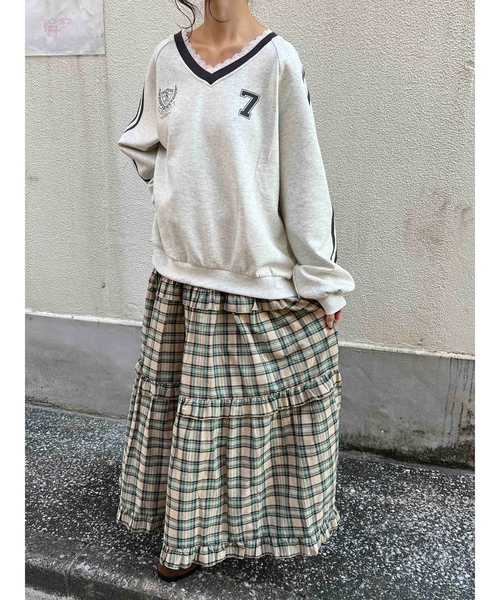 「WC」 フレアスカート FREE レッド レディース_画像2