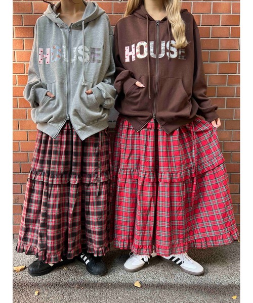 「WC」 フレアスカート FREE レッド レディース_画像6