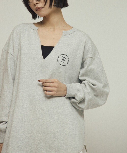 「Firsthand」 スウェットカットソー ONE SIZE チャコールグレー レディース_画像2