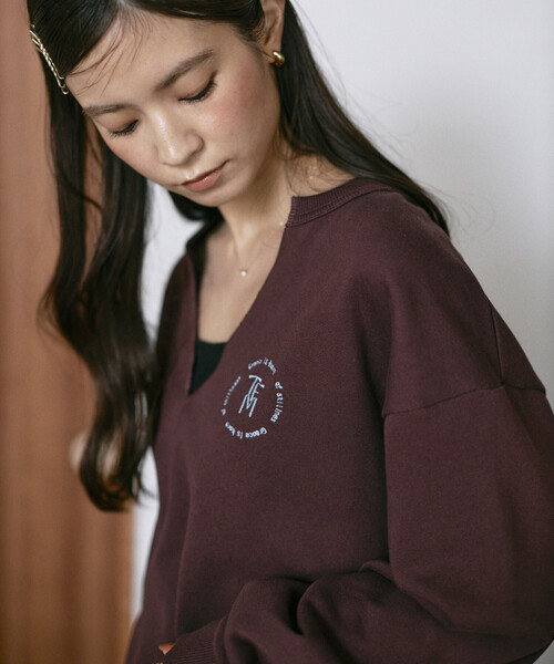 「Firsthand」 スウェットカットソー ONE SIZE チャコールグレー レディース_画像3