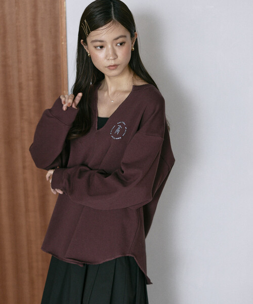 「Firsthand」 スウェットカットソー ONE SIZE チャコールグレー レディース_画像4