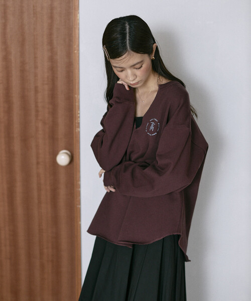「Firsthand」 スウェットカットソー ONE SIZE チャコールグレー レディース_画像6