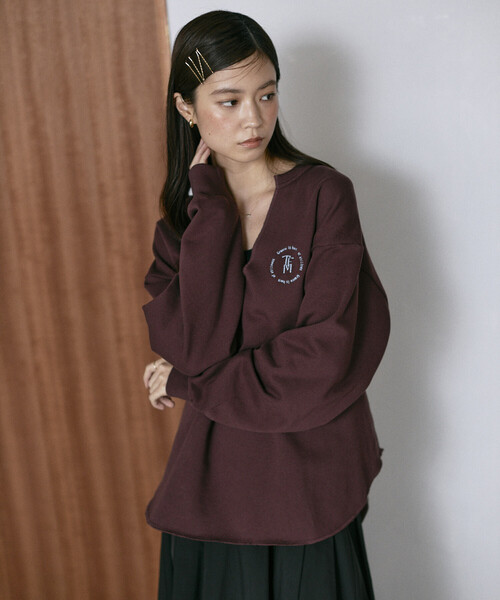 「Firsthand」 スウェットカットソー ONE SIZE チャコールグレー レディース_画像7