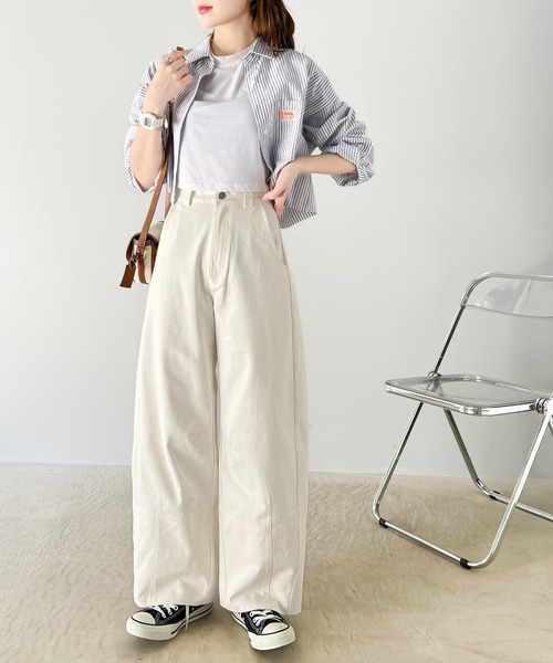 「Java」 デニムパンツ LARGE アイボリー レディース_画像2