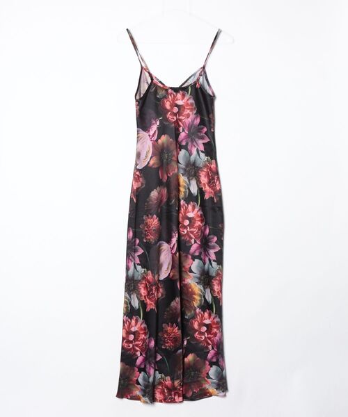 「ALLSAINTS」 花柄キャミソールワンピース 4 ブラック レディース_画像2