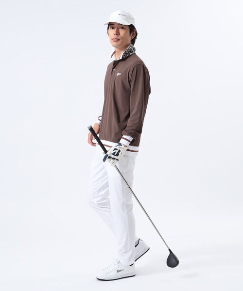 BEAMS GOLF（ビームス ゴルフ） 長袖ポロシャツ L ホワイト メンズ