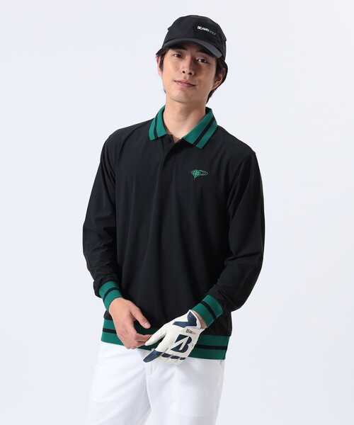 BEAMS GOLF（ビームス ゴルフ） 長袖ポロシャツ L ホワイト メンズ
